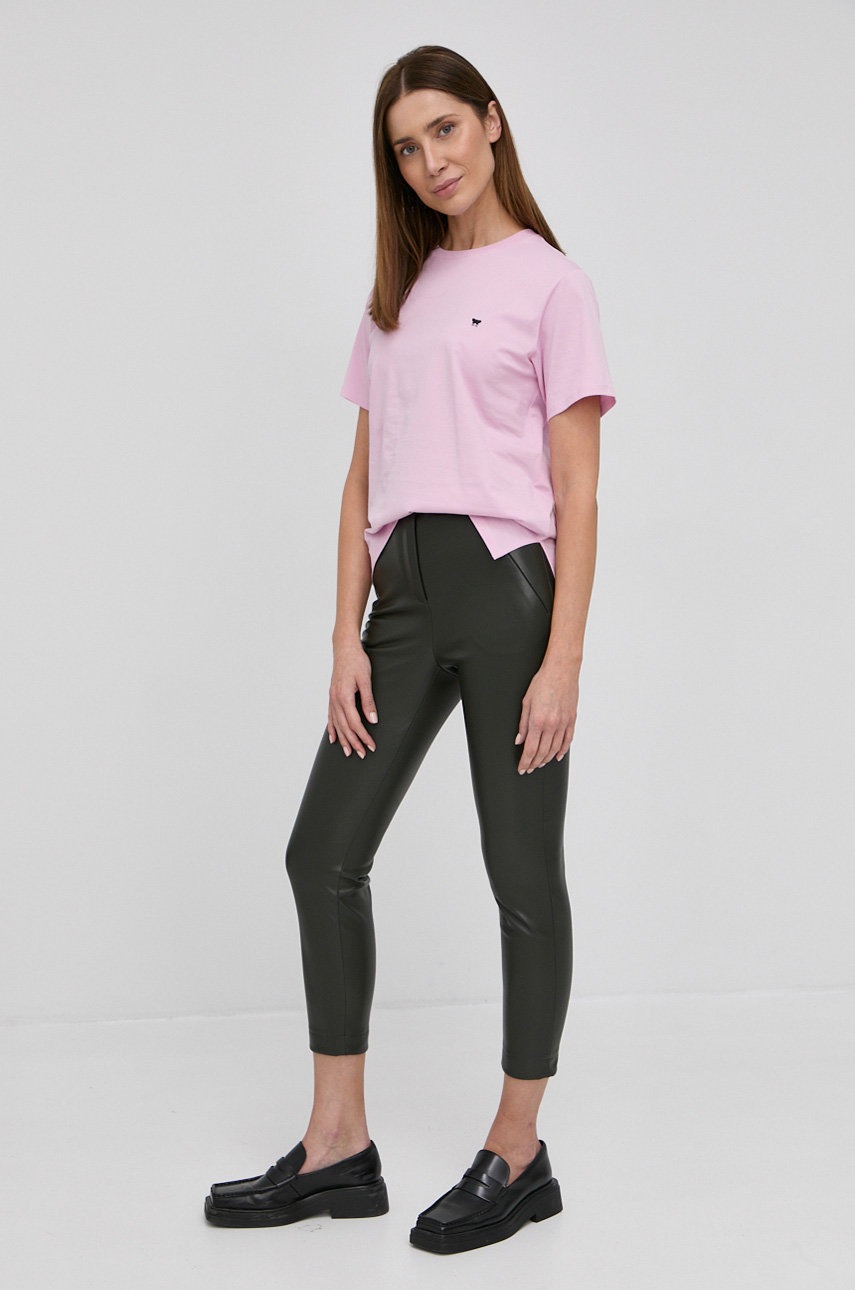 

Хлопковая футболка Weekend Max Mara цвет розовый