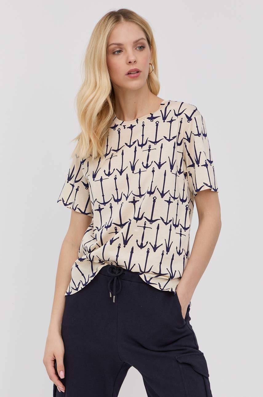 

Бавовняна футболка Weekend Max Mara колір синій