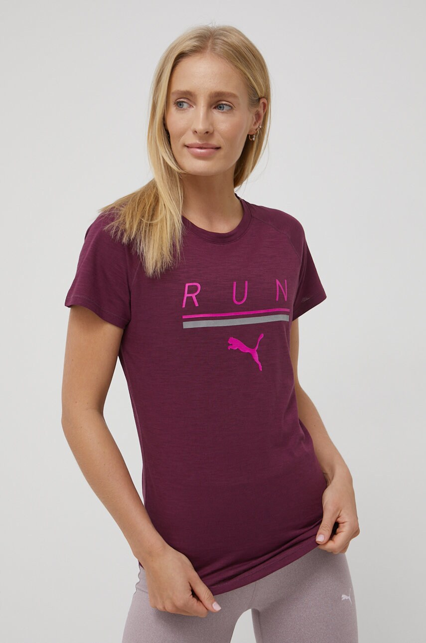 Puma tricou de alergare 5k logo 521388 culoarea violet