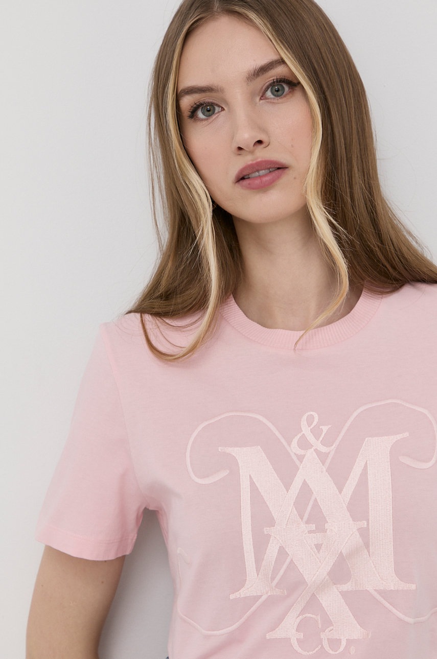 

Памучна тениска MAX&Co. в розово, Розов