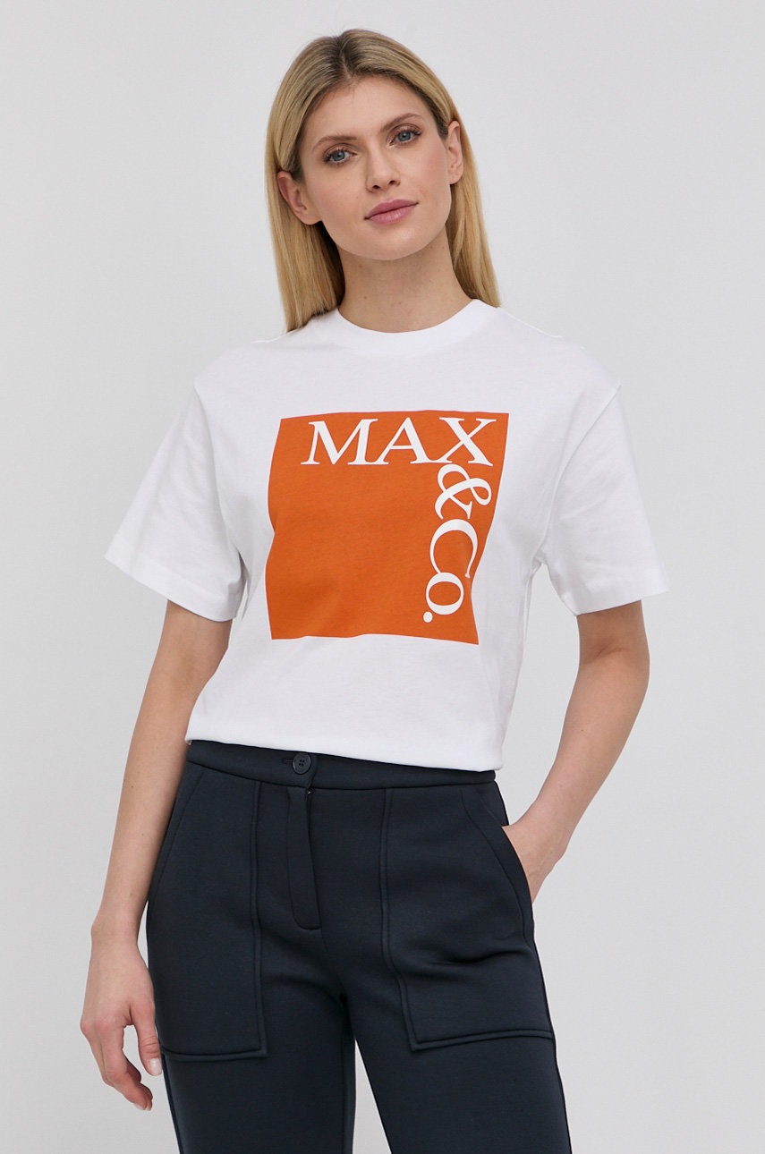 

Памучна тениска MAX&Co. в оранжево, Оранжев