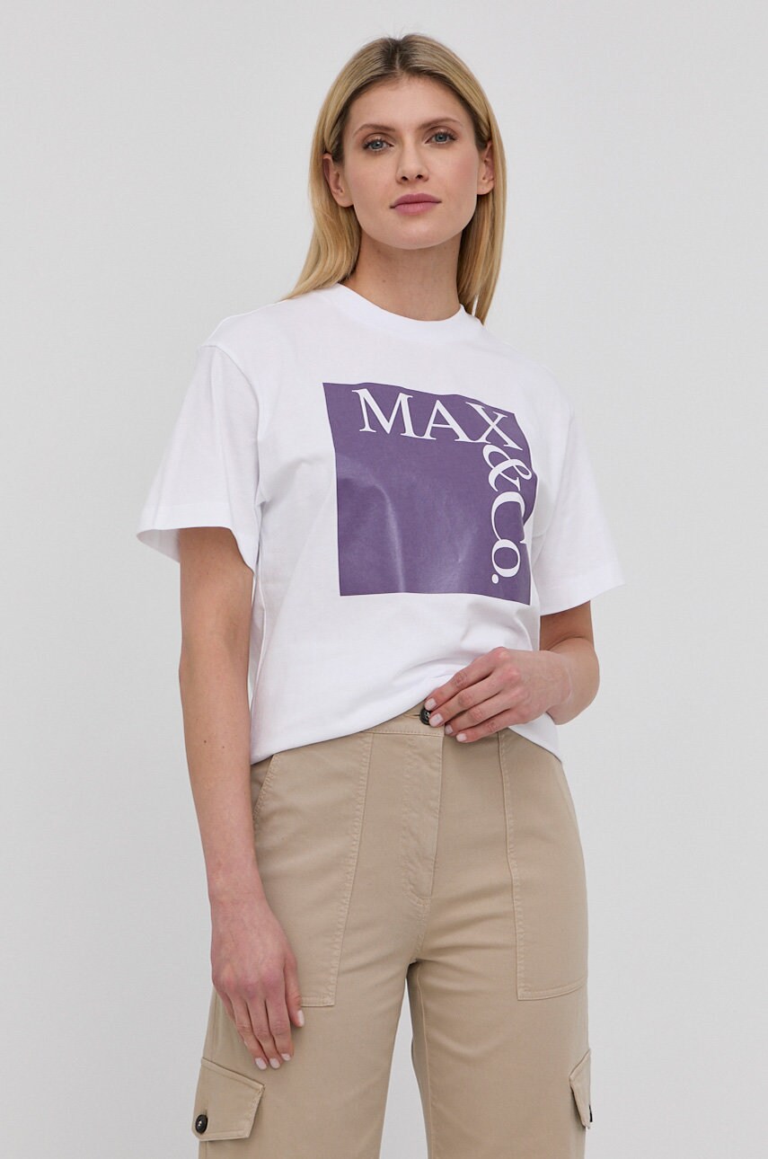 

Памучна тениска MAX&Co. в лилаво, Виолетов