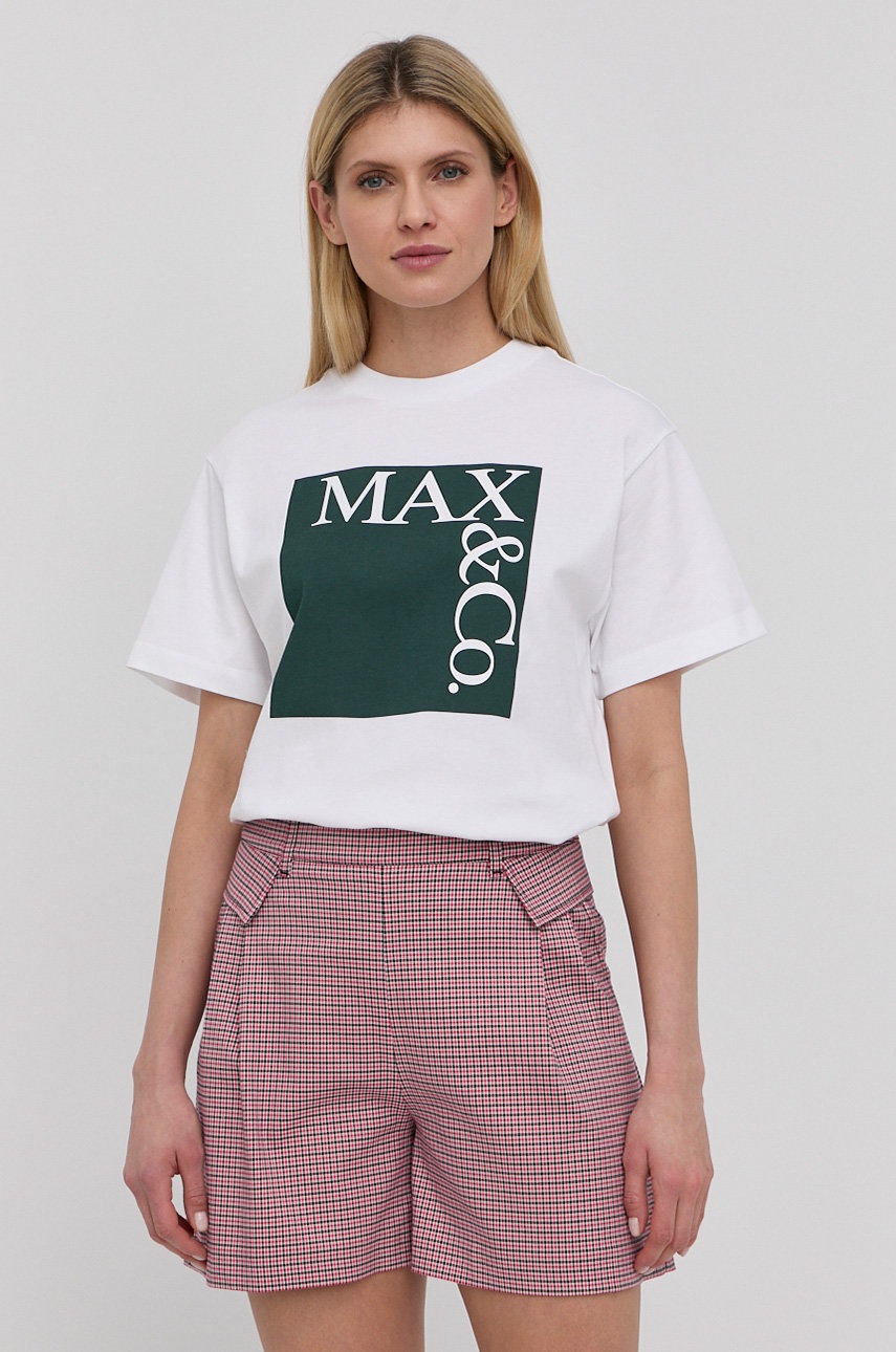 

Памучна тениска MAX&Co. в зелено, Зелен