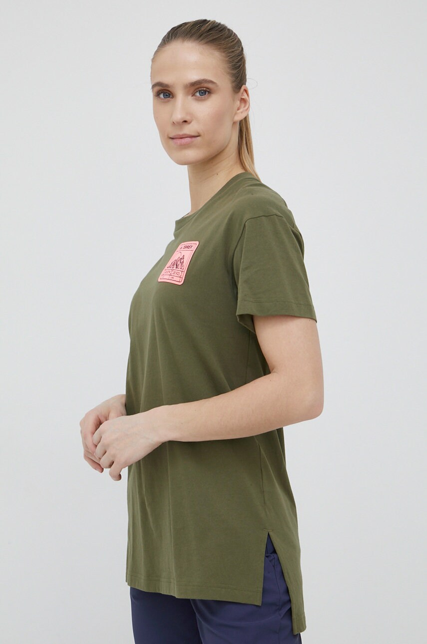 Adidas terrex tricou patch mountain he1756 femei, culoarea verde