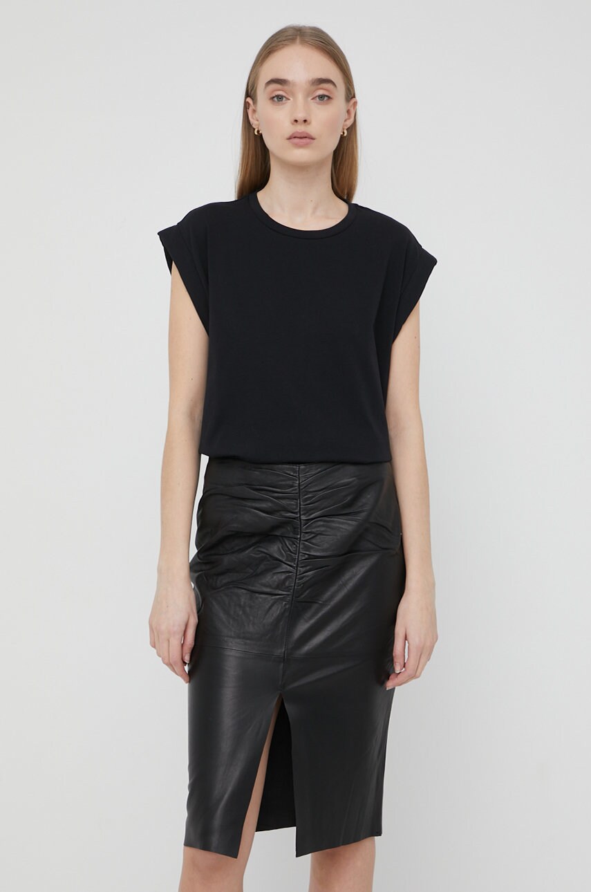 Notes du nord tricou din bumbac culoarea negru