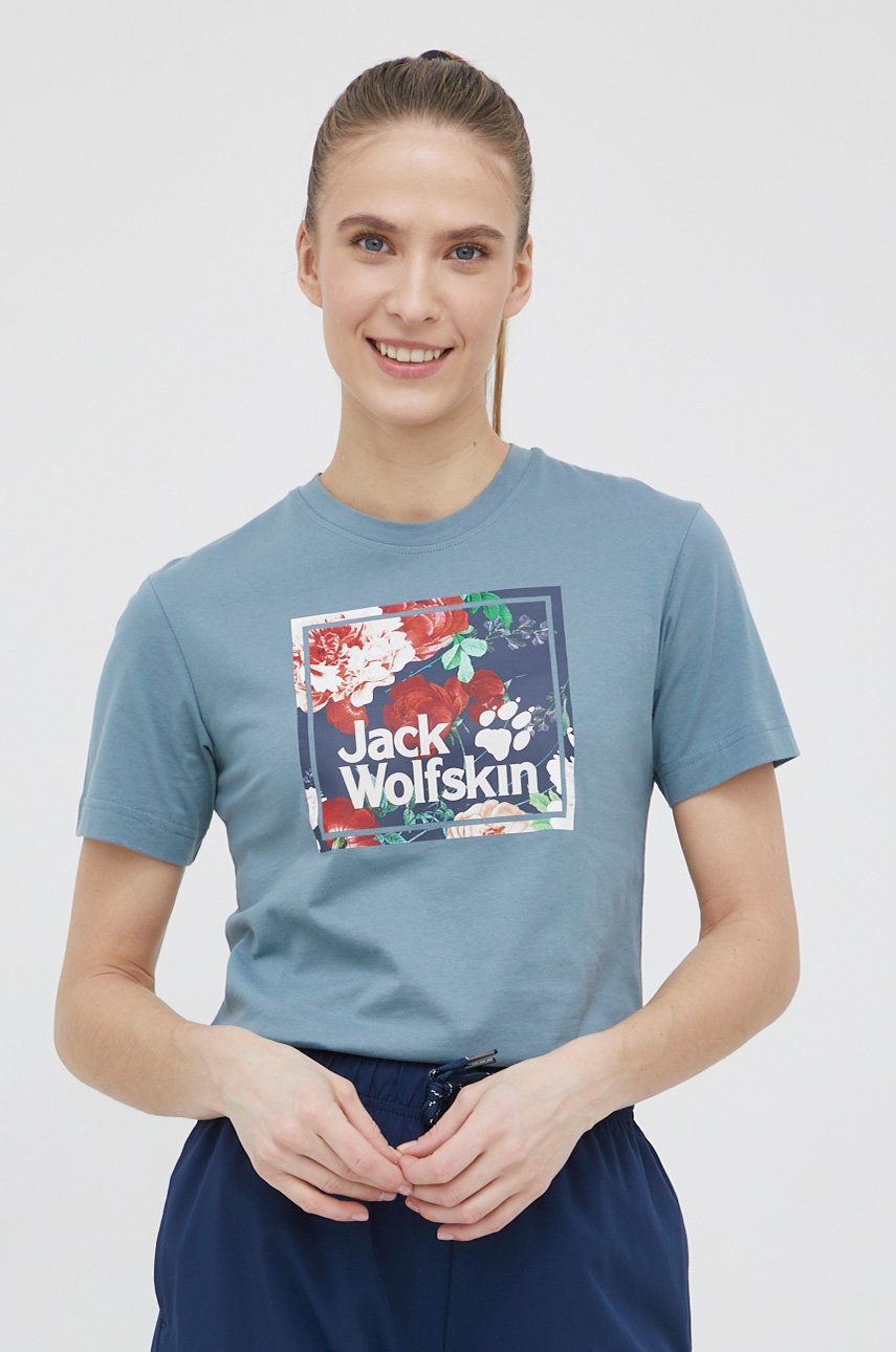 Jack Wolfskin t-shirt bawełniany kolor szary