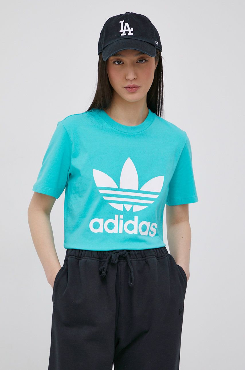adidas Originals tricou Adicolor femei culoarea turcoaz