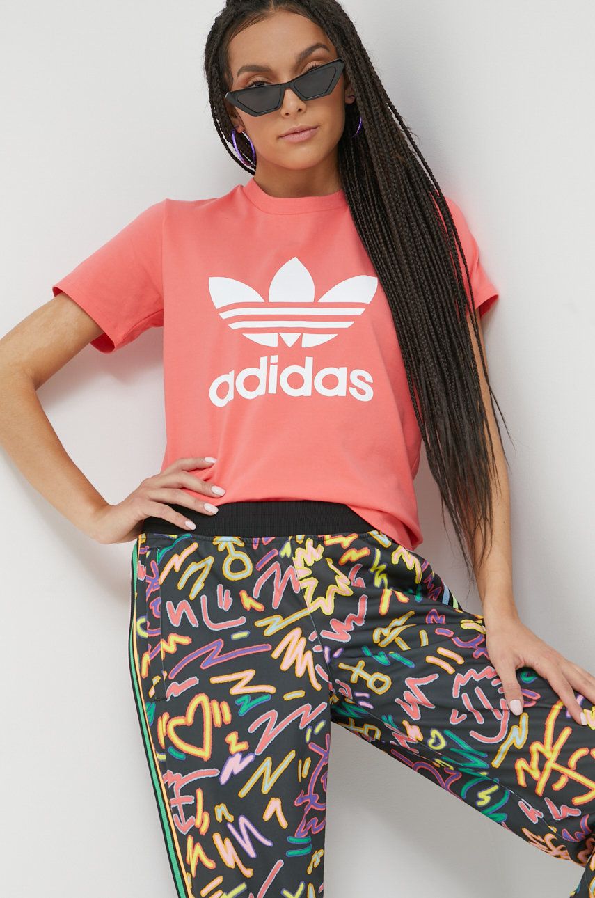 adidas Originals tricou Adicolor femei, culoarea roz image0