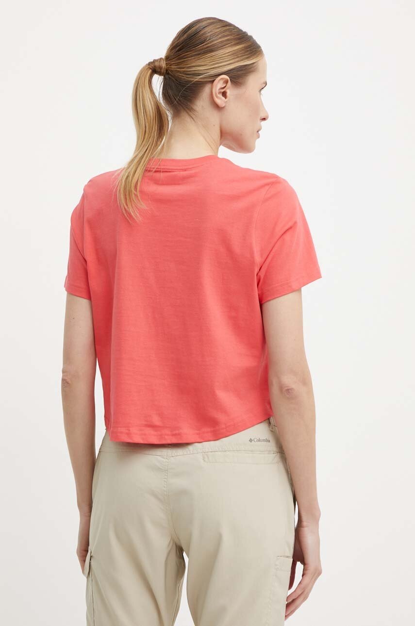 Βαμβακερό μπλουζάκι Columbia North Cascades γυναικεία, χρώμα: κόκκινο 1930051 φωτογραφία