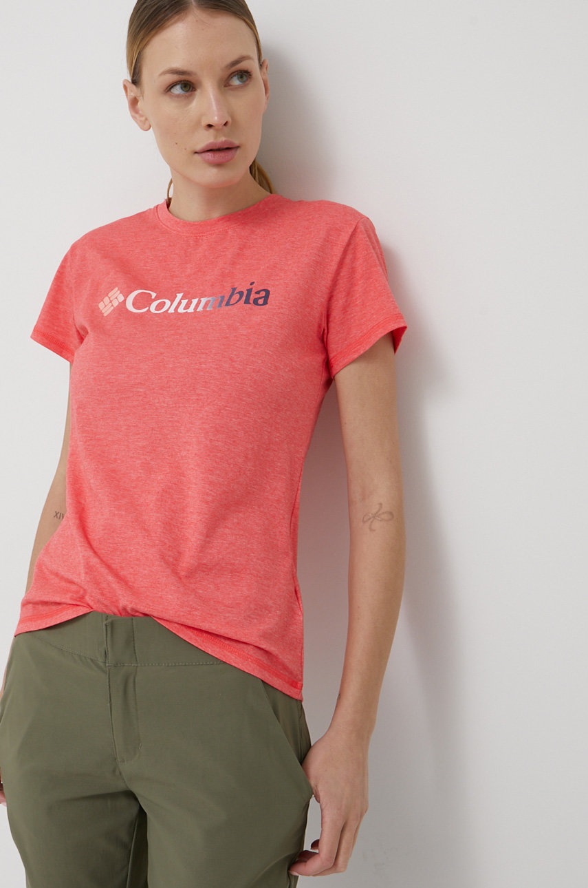 

Спортна тениска Columbia Sun Trek Ss Graphic в розово, Розов