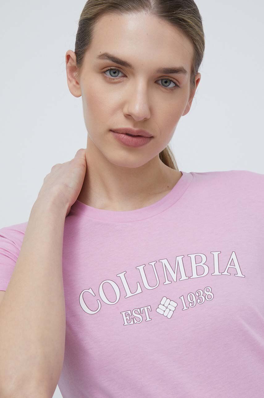 Columbia tricou Trek femei, culoarea roz 1992134