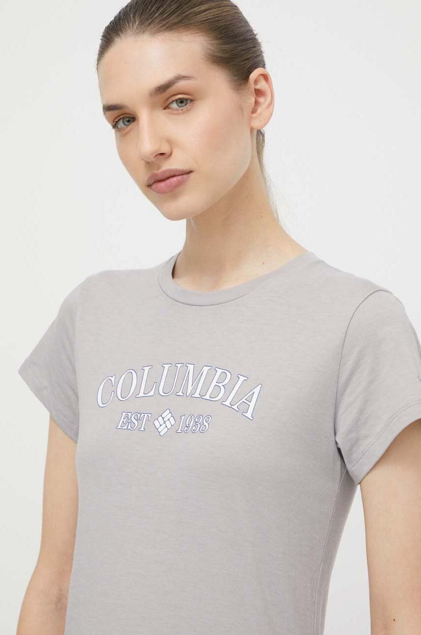 Columbia tricou Trek femei, culoarea gri 1992134