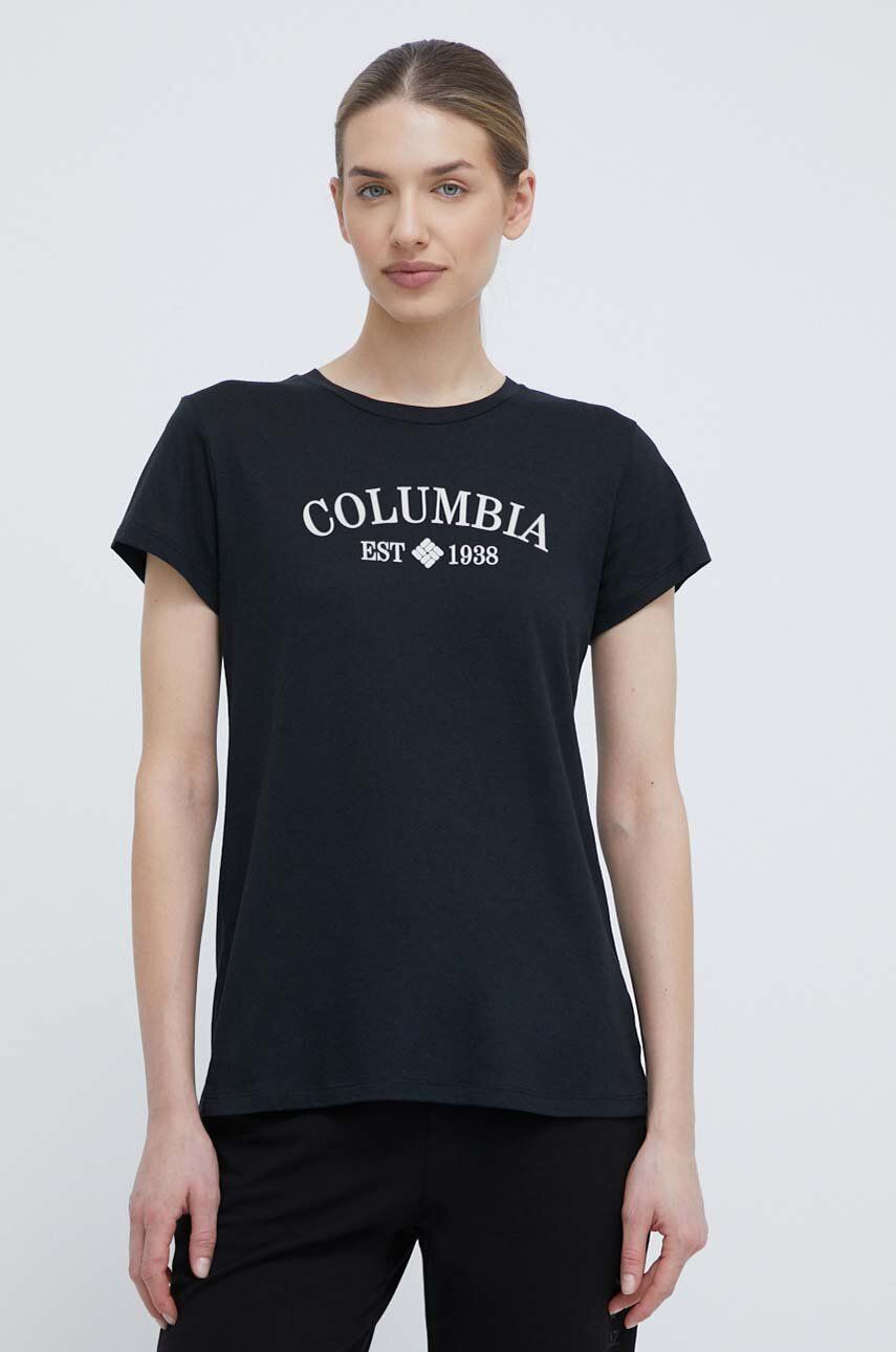 Columbia tricou Trek femei, culoarea negru 1992134