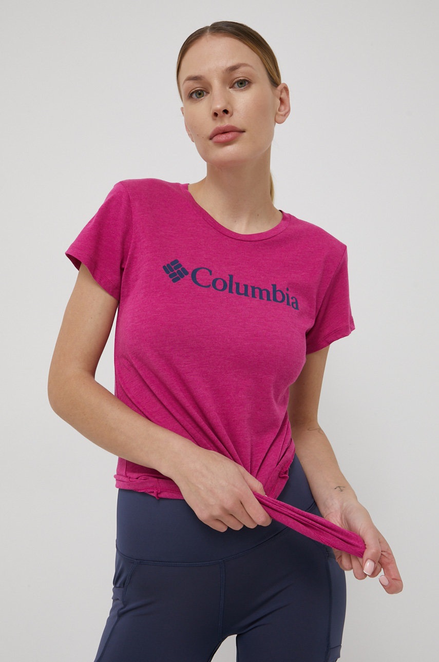 

Футболка Columbia жіночий колір рожевий