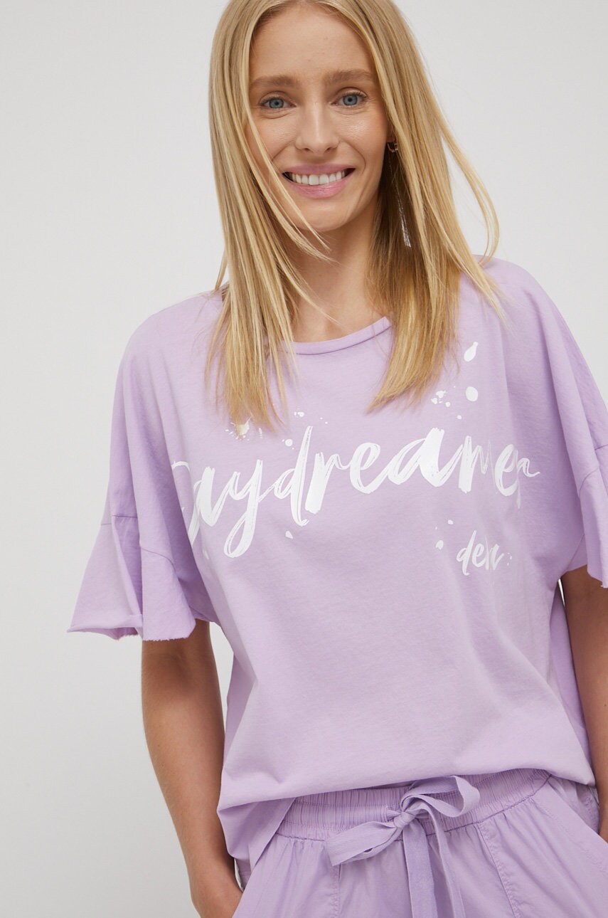 Deha tricou din bumbac culoarea violet answear.ro