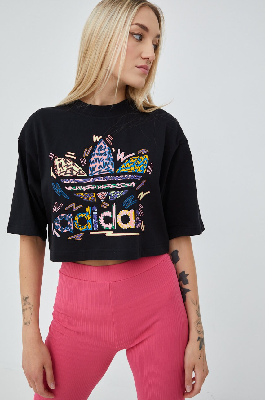 

Бавовняна футболка adidas Originals Pride HC3078 колір чорний