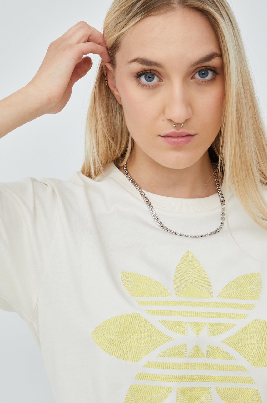

Памучна тениска adidas Originals HD2775 в бежово, Бежов
