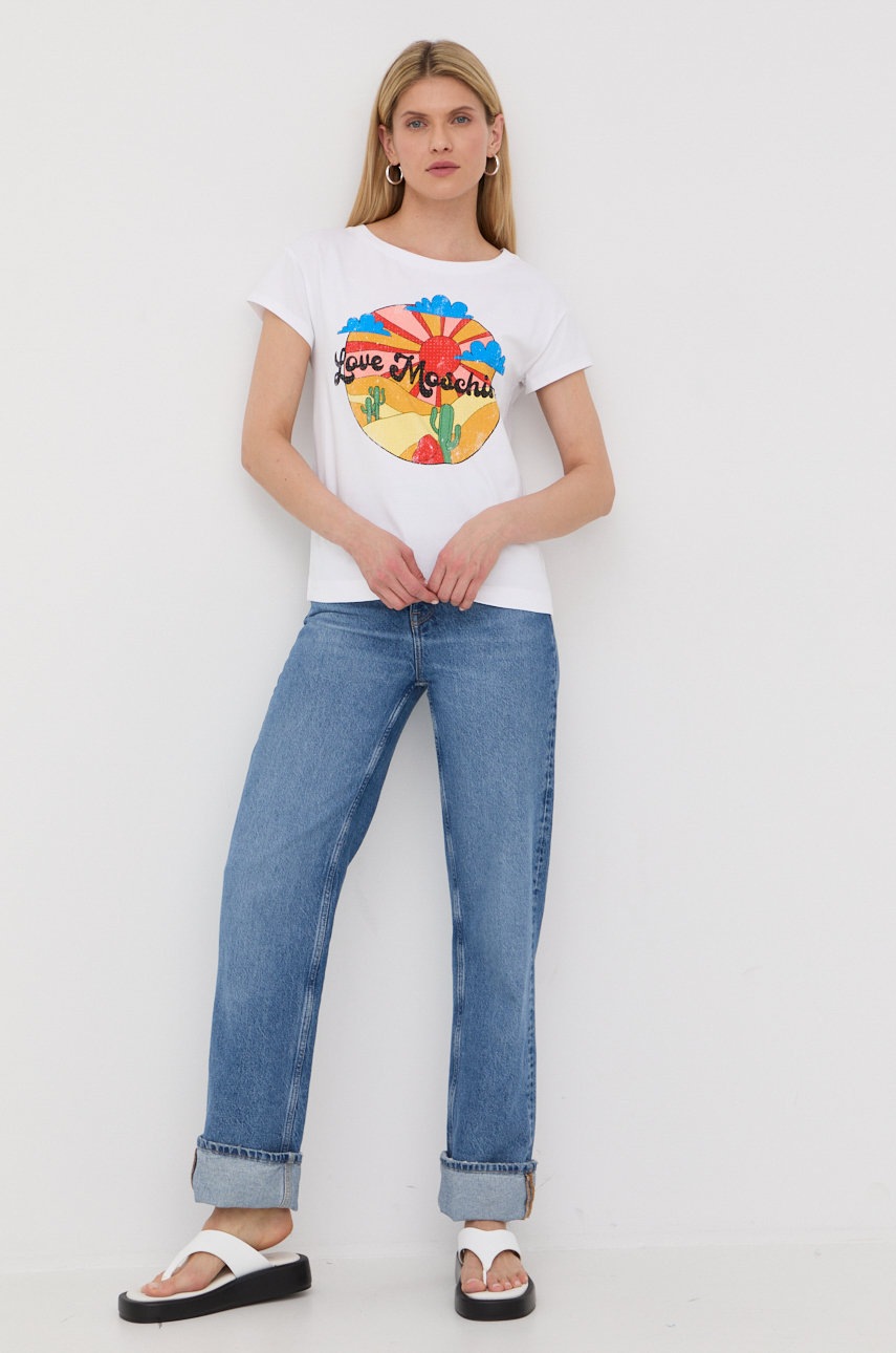 

Футболка Love Moschino женский цвет белый