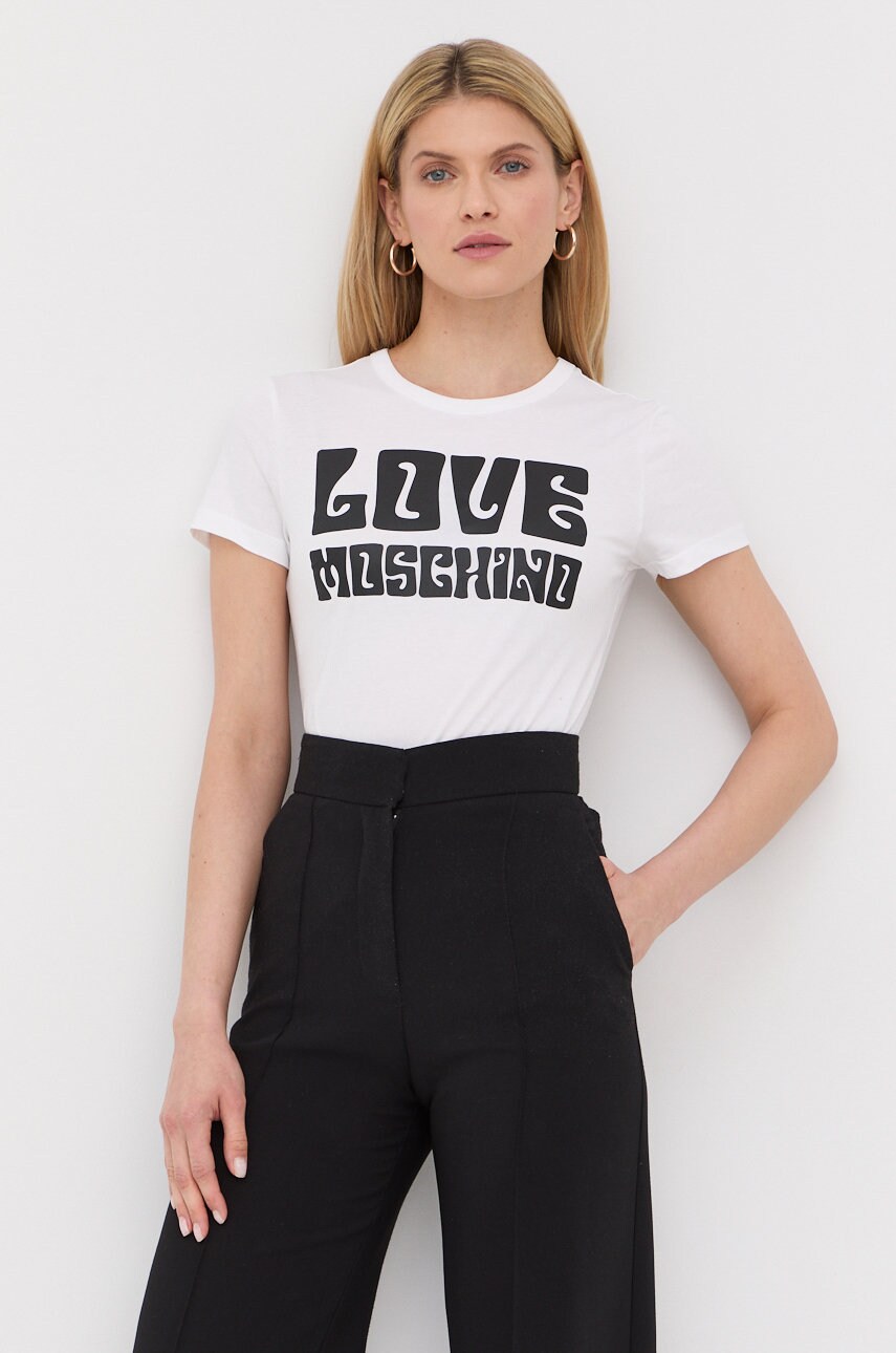 

Тениска Love Moschino в бяло, Бял