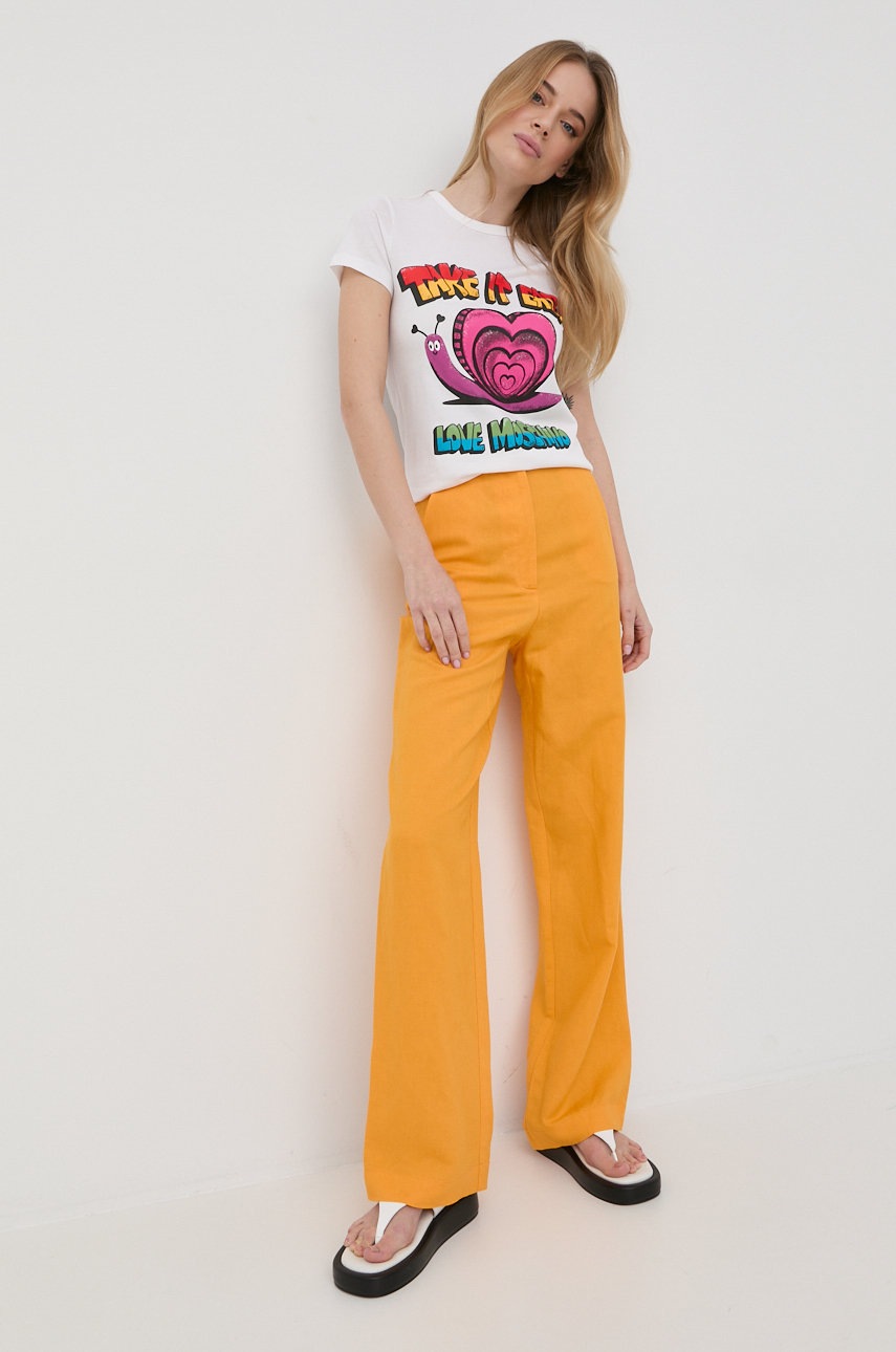 

Памучна тениска Love Moschino в бяло, Бял