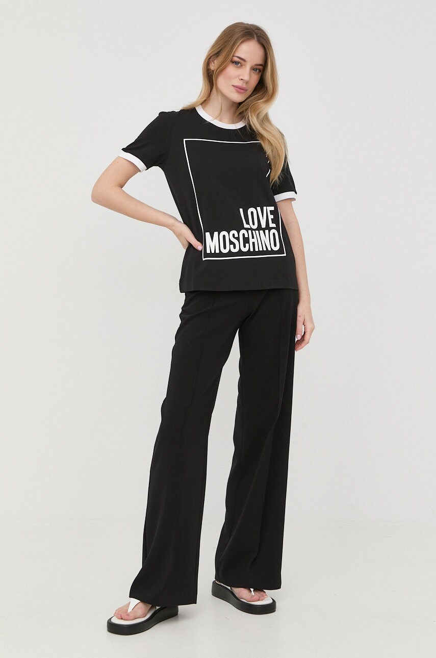 

Бавовняна футболка Love Moschino колір чорний