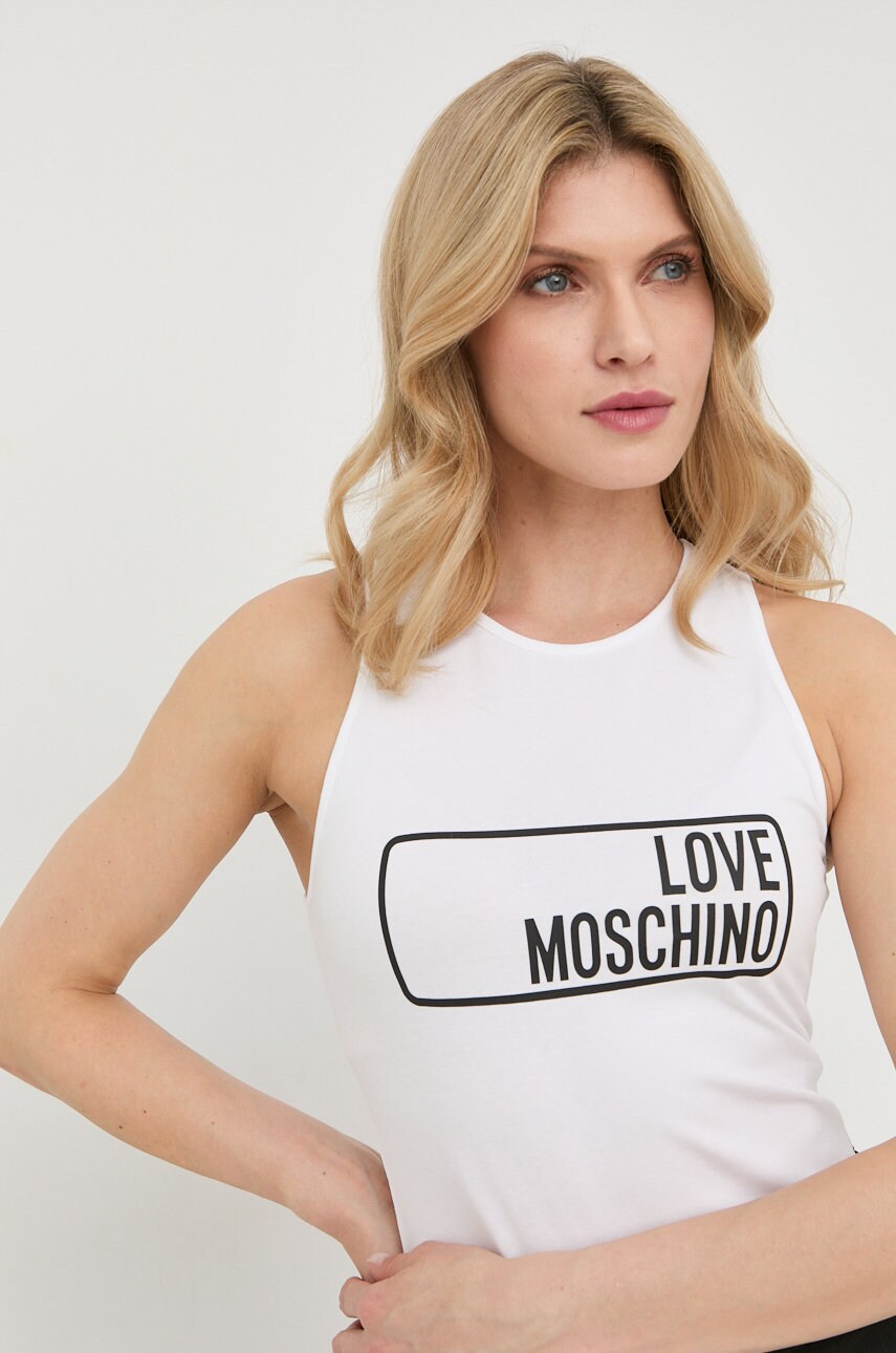Love moschino top femei, culoarea alb