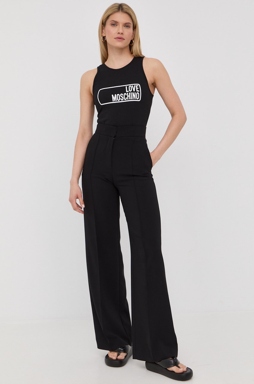 

Топ Love Moschino дамски в черно, Черен