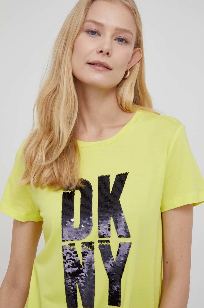 

Футболка Dkny жіночий колір жовтий