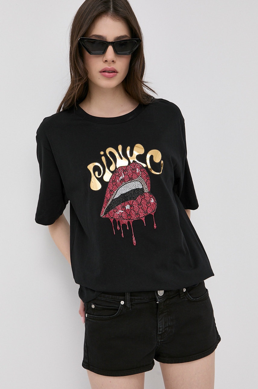 

Тениска Pinko дамска в черно, Черен