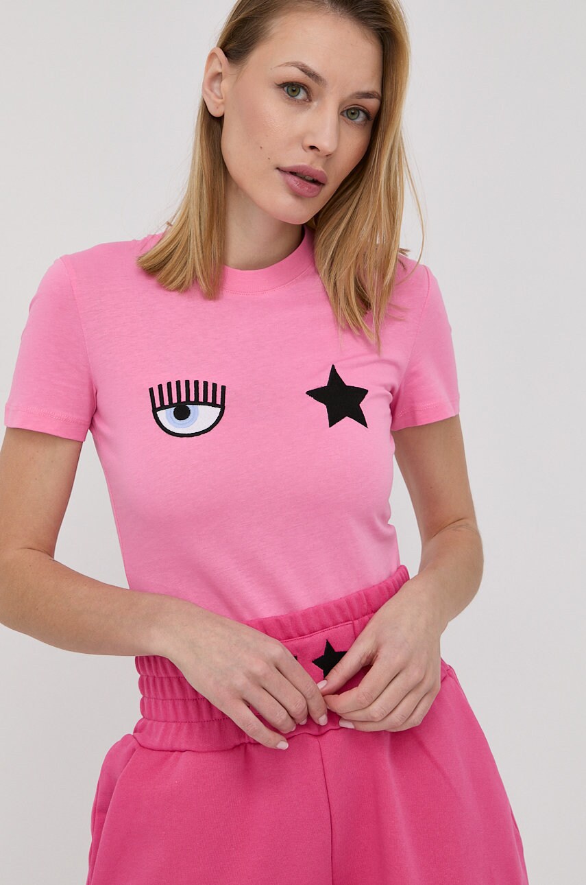 Chiara ferragni tricou din bumbac culoarea violet