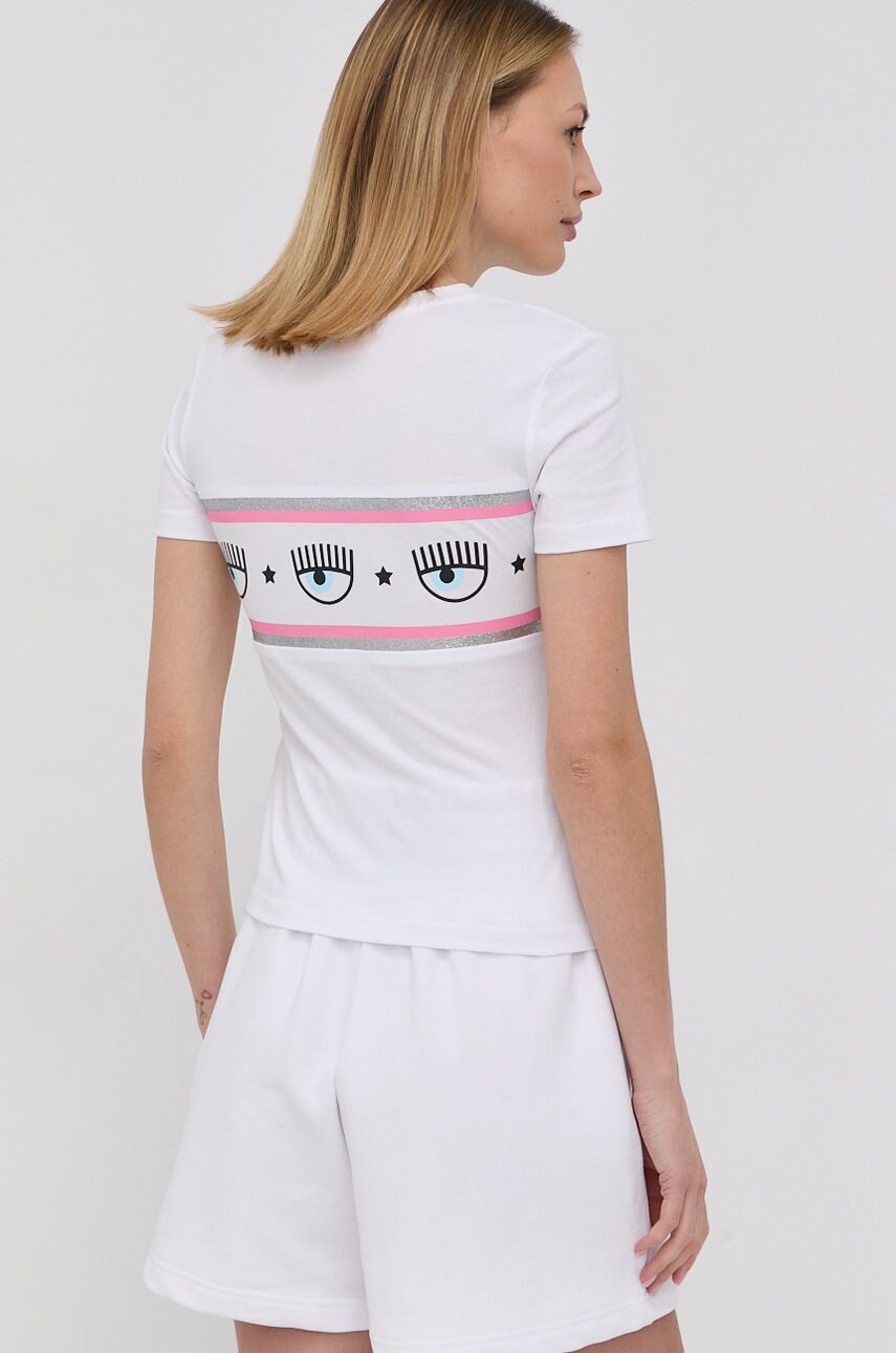 

Хлопковая футболка Chiara Ferragni цвет белый