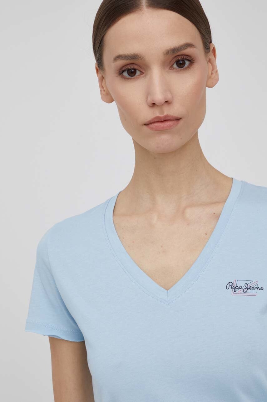 Pepe jeans tricou din bumbac bleu n