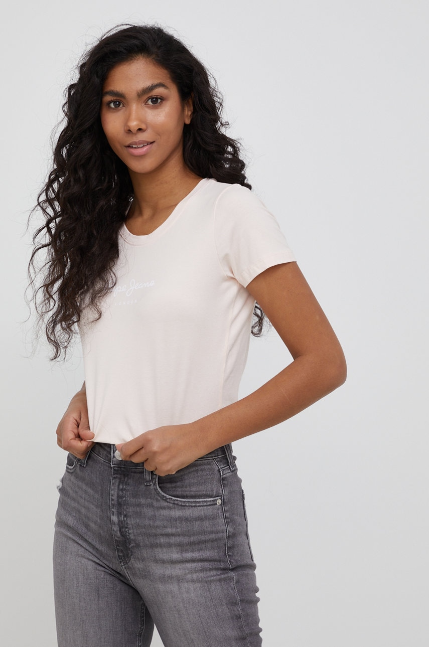 Pepe Jeans tricou New Virginia Ss N femei, culoarea roz