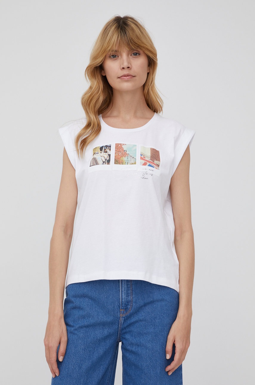 

Памучна тениска Pepe Jeans Ivana в бяло, Бял