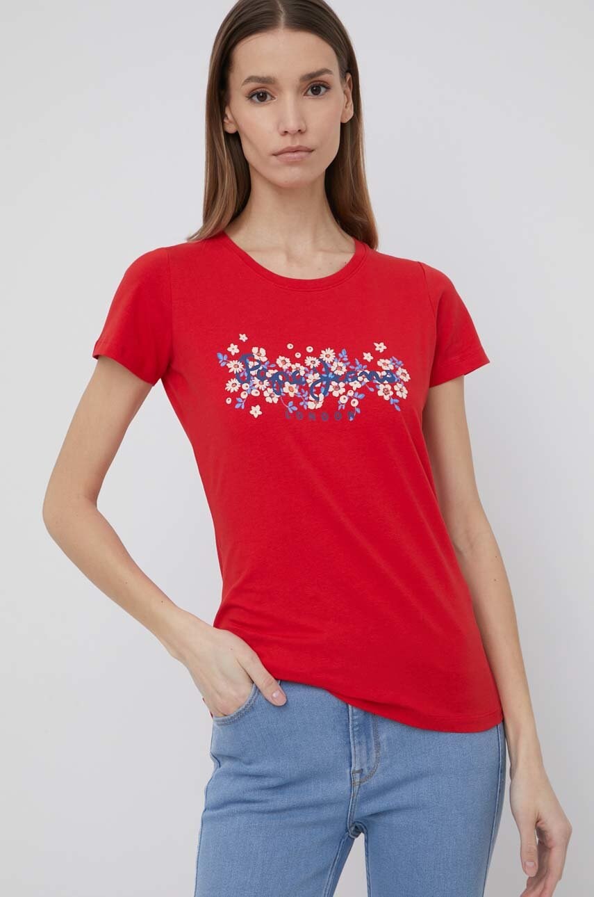 Pepe jeans tricou bego femei, culoarea rosu