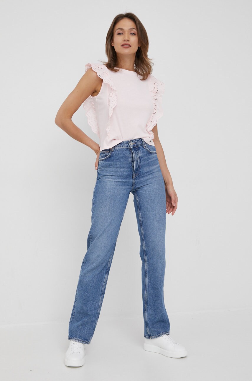 

Хлопковая футболка Pepe Jeans Brunella цвет розовый
