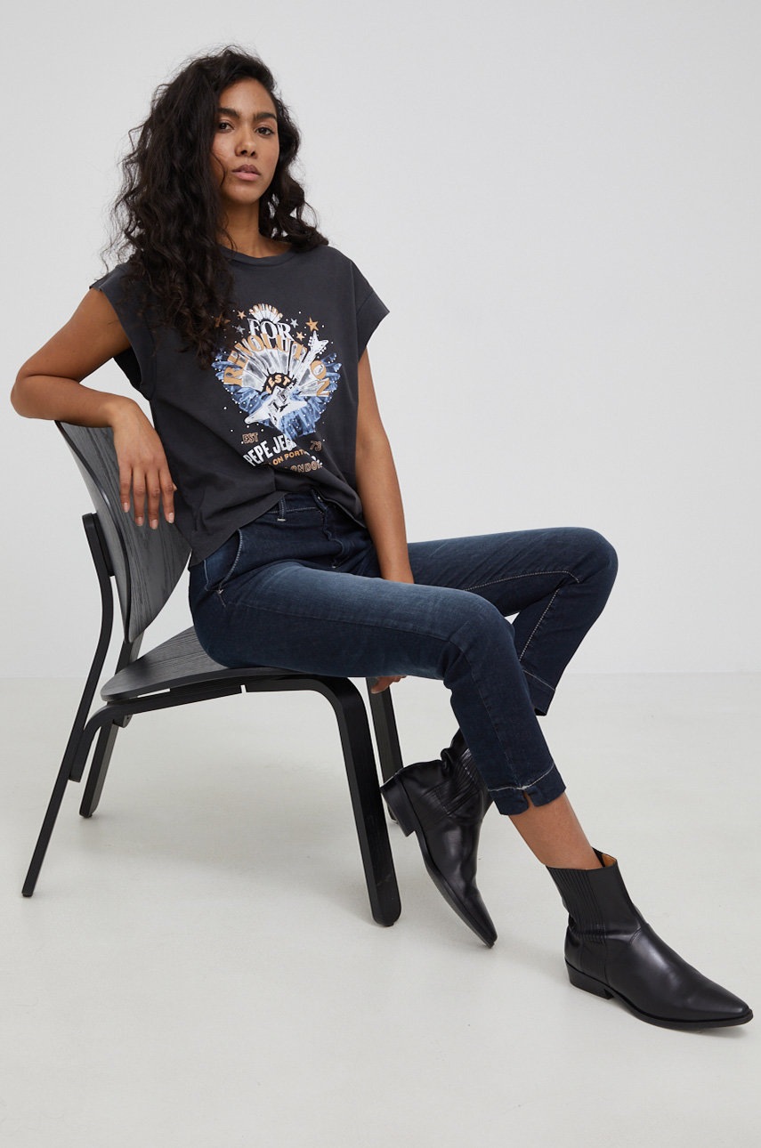 Pepe Jeans t-shirt bawełniany kolor szary