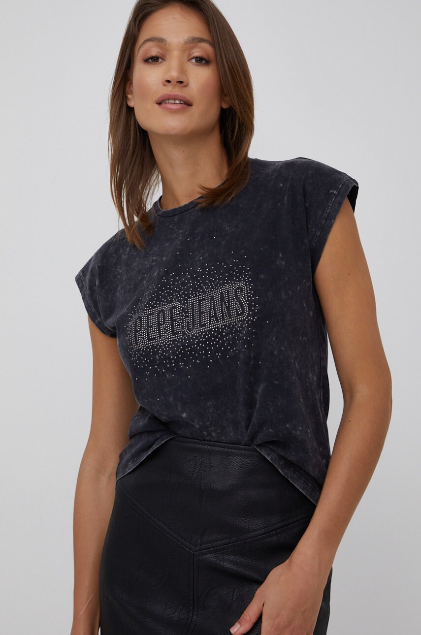 Pepe jeans tricou din bumbac bon culoarea negru
