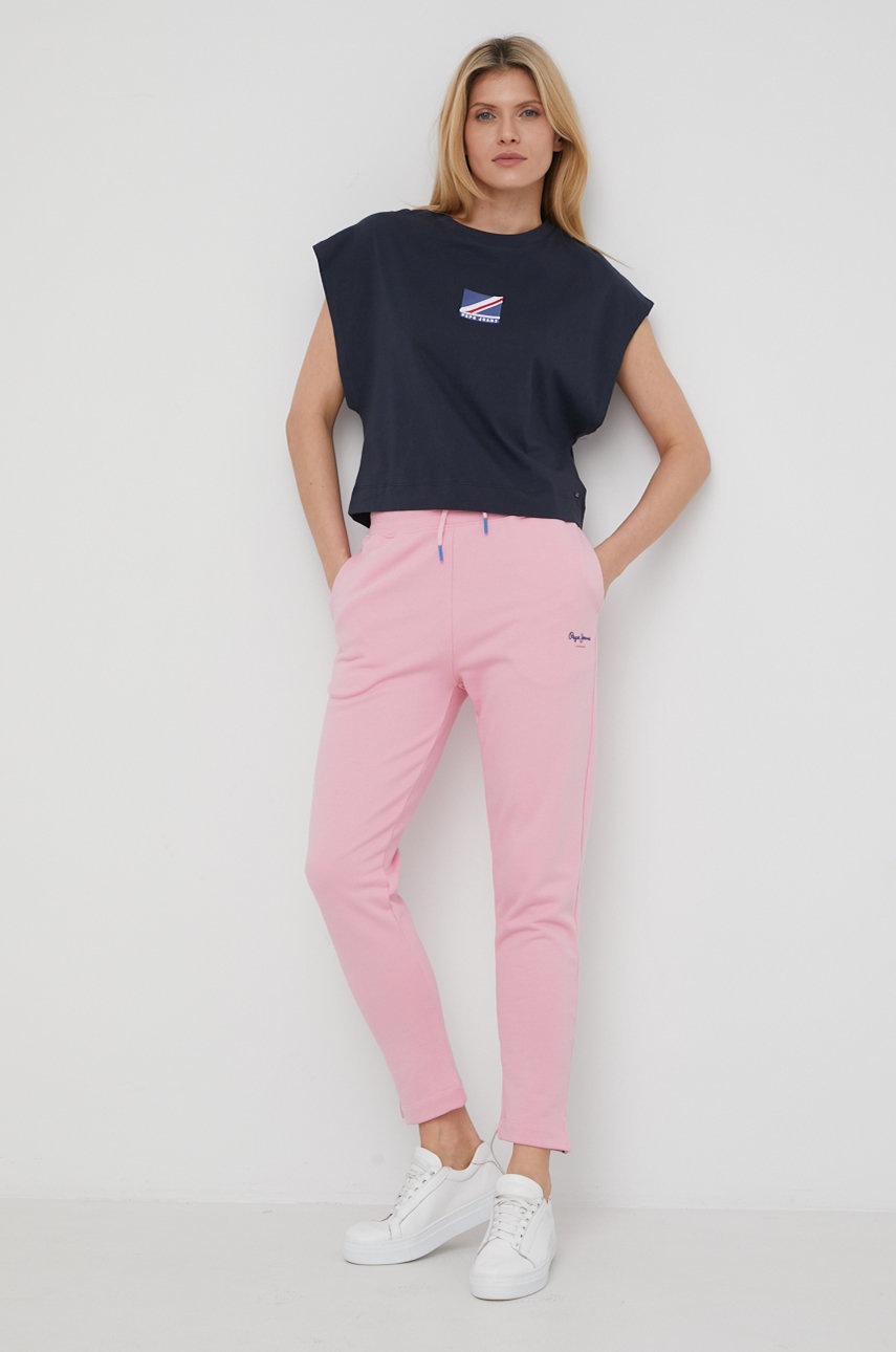 

Бавовняна футболка Pepe Jeans Charlotte Tee колір синій