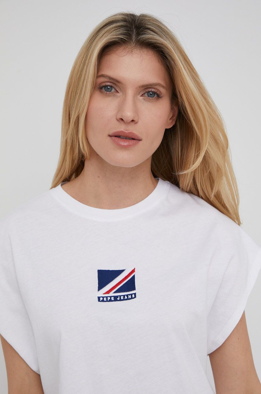 

Памучна тениска Pepe Jeans Charlotte Tee в бяло, Бял