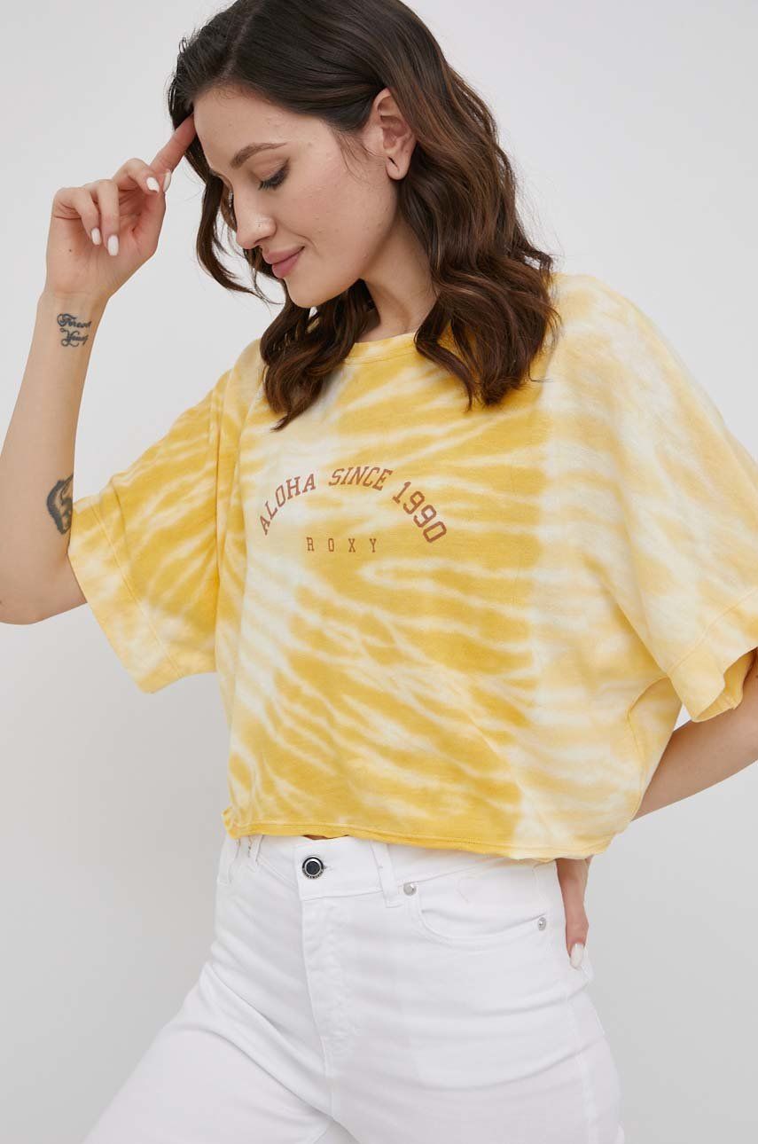 Roxy tricou femei, culoarea galben answear.ro imagine noua 2022