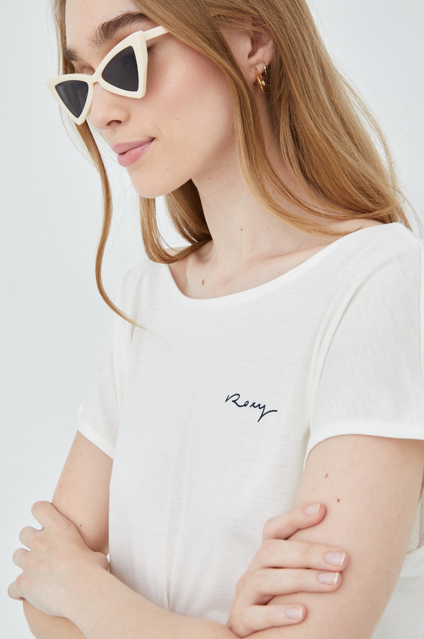 

Тениска Roxy дамски в бяло, Бежов
