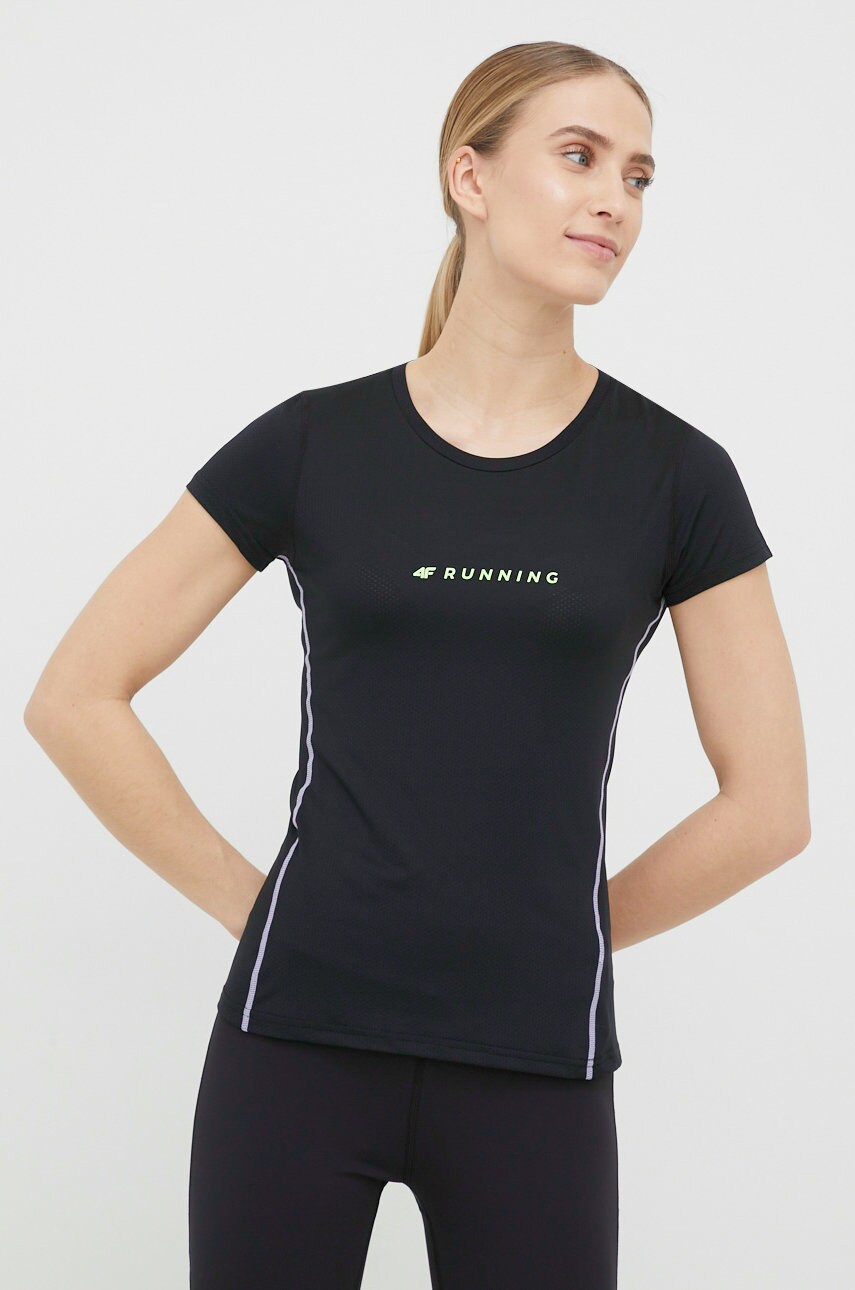 4f tricou de alergare culoarea negru