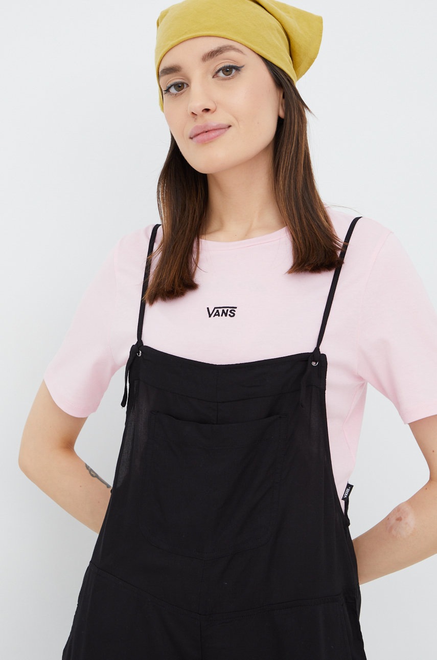 

Памучна тениска Vans в розово, Розов