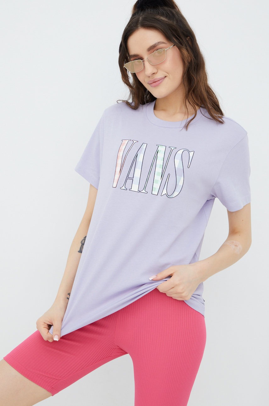 

Бавовняна футболка Vans колір фіолетовий