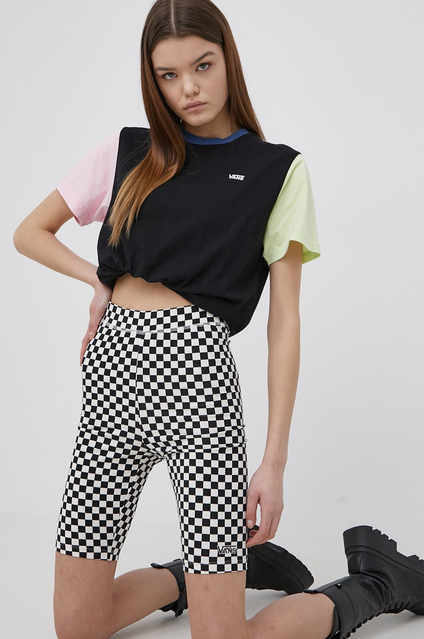 

Памучна тениска Vans в черно, Черен