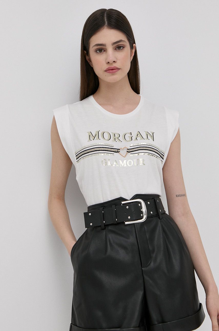 Tričko Morgan dámský, bílá barva - bílá -  50% Bavlna