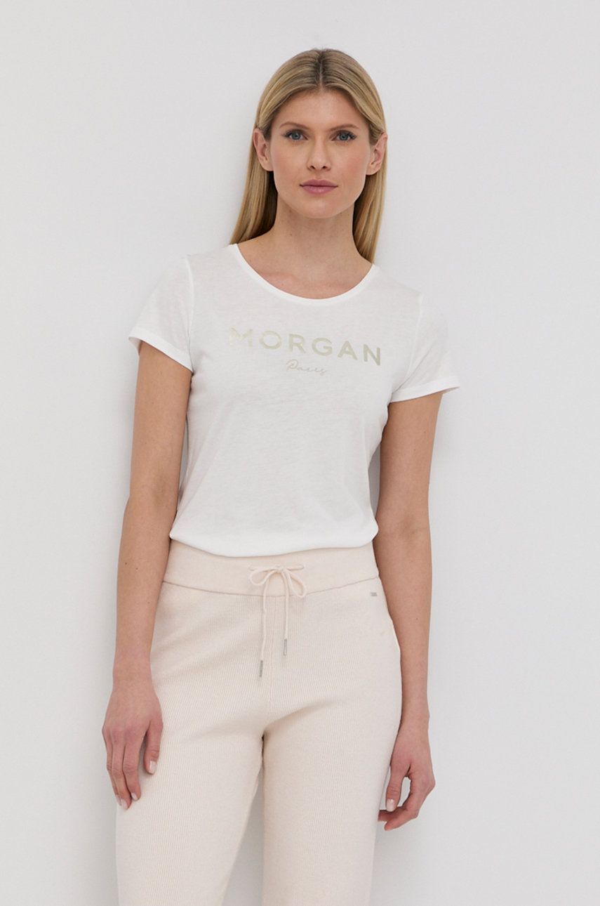 Morgan tricou femei, culoarea alb answear.ro imagine lareducerisioferte.ro 2022