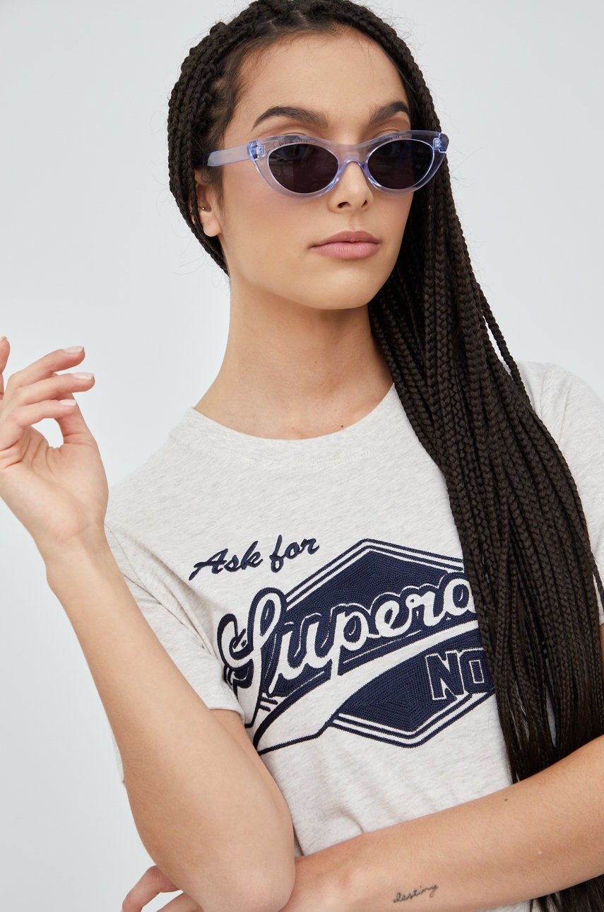 

Тениска Superdry в бежово, Бежов