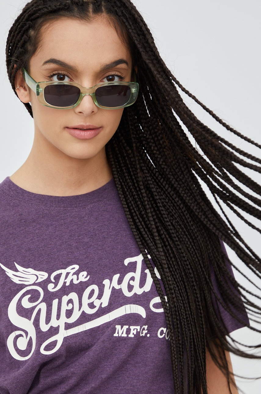 

Тениска Superdry в лилаво, Виолетов